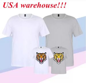 DHL Sublimation Blank T-Shirt Wärmeübertragung Shirt weiß grau Farbe Polyester Shorts Ärmel Rundhalsausschnitt Kleidung BB0218