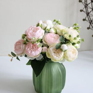 Decorative Flowers & Wreaths Beautiful Rose Peony Artificial Silk Bouquet Flores Real Touch Fake Flower Plants Wedding Home Garden Party Dec