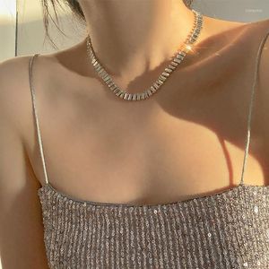 Girocollo Collana da tennis sexy per donna Luxury Dazzling Iced Out Zircon Crystal Collar Chain On Neck Party Fashion Jewelry Hippie