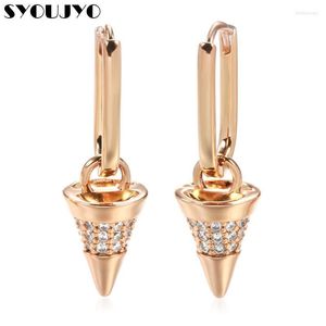 Dangle Earrings & Chandelier Classic Fashion Cone Hoop 585 Rose Gold Earring For Women Natural Zircon Micro Inlay Dropping JewelryDangle Kir