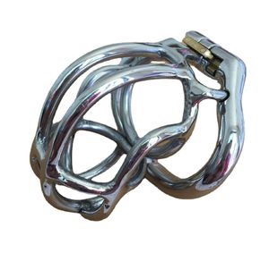 2022 Dispositivi di castità anulare maschile Cintura a gabbia con anello elastico a bocca aperta Kit di piccole dimensioni in acciaio inossidabile Bondage Sm Toys Cock Locks