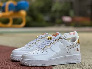 2023 New Outlet Casual Running Shoes Men Women AF 1s Low NOLA White Multi-Color-Metallic Gold-University Red Outdoor Shoe Best Designer Sports Sneakers