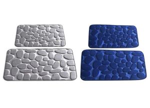 Carpets 2Pcs Memory Foam Bath Mat Set Extra Soft 2 Piece Cobblestone Bathroom Rugs Non Slip And Water Absorbent MatsCarpets3070941