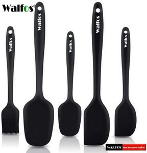 Запчасти для посуды Walfos Kitchen Atensil Cooking Tools Silicone Spatula Set Spoon Lake Spatulas для выпечки и смешивания 230217