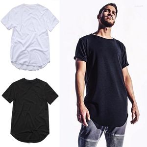 Męskie koszule T-Koszulka Mężczyzna Koszulka Silne kolory Casual Hip Hop Curved Hem T-shirt moda odzież uliczna