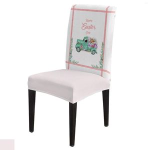 Chair Covers Easter Wood Grain Truck Border Cover Dining Spandex Stretch Seat Home Office Decor Desk Case Set