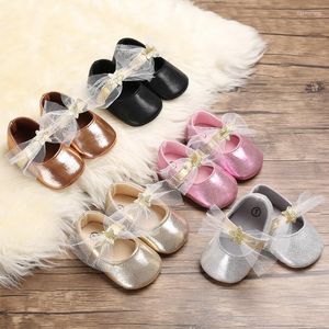 Första vandrare barn baby moccasins flickor barnskor fest prinsessa spjälsäng född båge girl walker för 0-18m