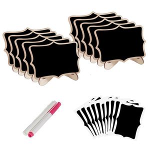 Blackboard 22PCS Mini koronkowe tablice tablic z wsparciem Znaki na tablicy tablicy Karta do domu na urodziny Dostaw na przyjęcie weselne 230217