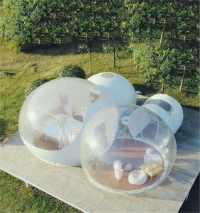 Aangepaste opblaasbare transparante bubble tent Air Garden 360 Dome Dual Tunnel Outdoor Luxueuze EL voor gezinscamping Backyard9437809