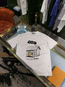 xinxinbuy Men designer Tee t shirt 23ss Paris House letters print short sleeve cotton women white black Beige XS-2XL