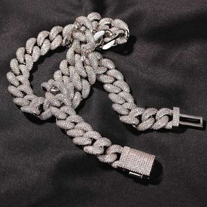 Jóias de hip -hop de rap 14 mm 3d Chain Chain Chain Gold Colar Designer Silver Mens Bracelet Woman Copper AAA Zirconia Diamond Iced Out