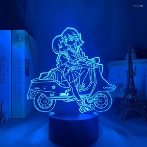 Luzes noturnas matam la ryuko matoi luz liderada para decoração de quarto presente nightlight anime 3d lâmpada