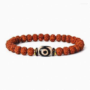 Strand Retro Healing Natural Tibetan Dzi Agates браслеты Будда Ваджра Бодхи Тигр Счастливые женщины Рудракша Ювелирные изделия