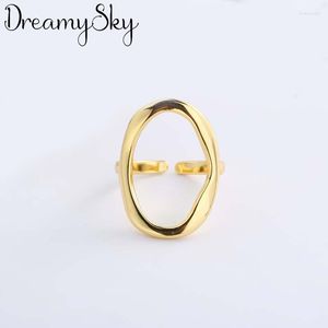 Bröllopsringar Original Design Bohemian Retro Antik Silver Color Circle Ring för kvinnor Fashion Open Finger Female Boho Jewelry