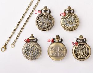 Relógios de bolso 100pcs/lote vintage bronze star hollow star pockt relógio marrom dial suéter Chain presente