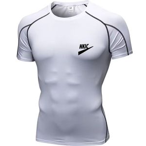 新しいジムメンズTシャツ夏のカジュアル快適なタイトフィットTシャツスポーツジムスポーツウェアクイックドライベアリングシャツS-2XL