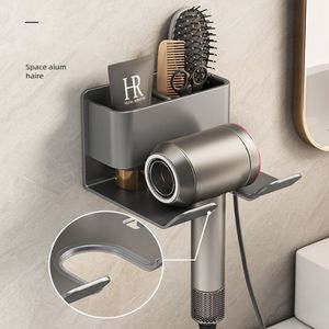 Toothbrush Holders Punch-free Toilet Hair Dryer Bracket Wall-mounted Fan Placed Storage Shelf Hanger Bathroom Accessories 230217