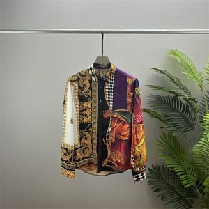 Camisas casuais masculinas estampas florais de luxo para o outono masculino de manga longa slim camisa de camisa social