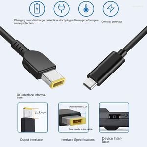 Cabos de computador USB tipo C PD Cabo de carregamento cabo para o carregador de laptop Lenovo Thinkpad 65W 20V para DC Adaptador de conector de energia 1,5m