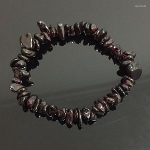 Strand Women Bracelets Healing Bilans Rare Nuggets Natural Real Garnets Quartz Chip Kamienne koraliki medytacyjne biżuteria