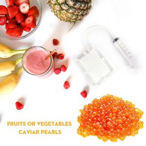 Köttfjäförer Tools Caviar Maker Set 100-Hole Molecular Gourmet Box Siler With Tube 230217