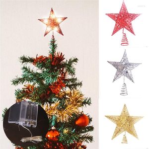 Christmas Decorations 1 PCS Tree Top LED Star Lights Ornaments Party Xmas Showcase Decors Glowing Gifts Festival Window Displays