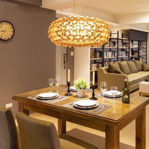 Pendant Lamps Modern Living Room Acrylic RS7 Bulb Lights Fixture Dining Foscarini Caboche Dia35/50/65CM Clear Gold Home Decor