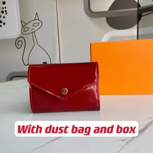 Atacado carteira de couro envernizado Victorine para designer multicolor feminino porta-cartão curto bolsa feminina bolso com zíper clássico em 4 cores