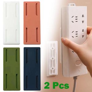 Hooks Power Strip Holder Fixator Wall Mounted Self Lime Surge Protector Socket Cable Fixer for Kitchen Home