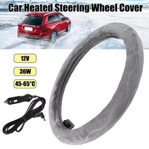Steering Wheel Covers 12 38Cm Car Universal Heated Winter Warm Cover With Charger Electric Heating