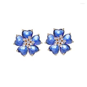 Stud Earrings Bettyue Tiny And Cute Flower Shape Earring For Women&Girls Charming Decoration With Cubic Zircon Five Color Fashion