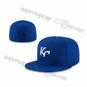 2023 Herren Baseball Voll geschlossene Kappen Sommer Marineblau Buchstabe Bon6 Männer Frauen Schwarz Farbe Alle 32 Teams Casual Sport Flat Fitted Hüte „KC“ Mix Farben F24-08