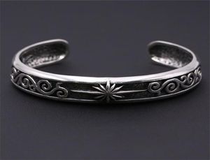 Stars Scroll Bangle Bracelet 925 Sterling Silver Gothic Punk Vintage Handmade Cuff Bracelets Jewelry Accessories Gifts For Women 62099795