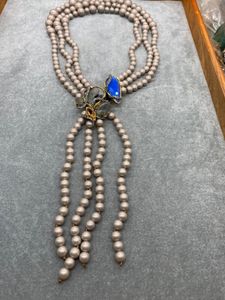 Chains European And American Ghost Designers Create Fashionable Pearl Series Large Stone NecklaceChains