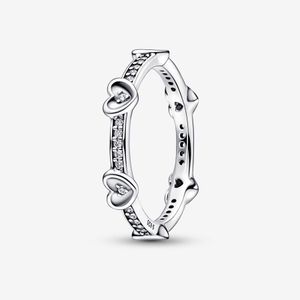 Anello con cuori scintillanti radianti in argento sterling 925 per fedi nuziali da donna Accessori per gioielli di fidanzamento di moda