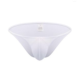 Men Men Sexy Mini White Briefs 3D U wypukłe majtki cienki pasek stały kolor bielizny wybrzuszenia bielizny dla mężczyzn bezproblemowych