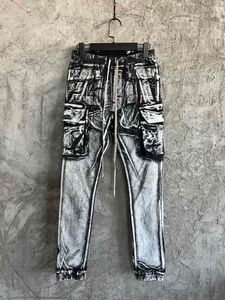 2023SS last jeans män jeans belagda fläckar tryck arbetsklänning byxor lyxig designer utsökt bottenjacka