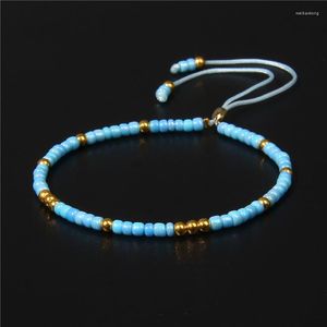 Strand colorido Biço de semente boêmia Bracelete artesanal para mulheres Moda Multicolor Simple Manual trançado Praia de joias Presente de joias