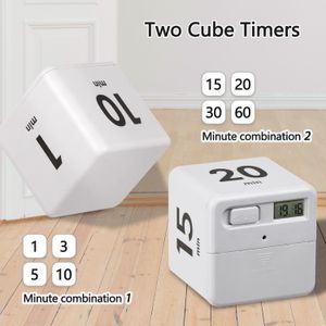 Kitchen Timers 2pcs Cube Gravity Sensor Flip Kids Management Workout 1/3/5/10/15/2/30/ 60 Minutes 230217