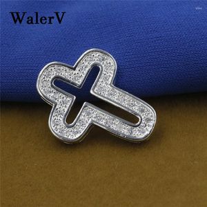 Charms WALERV Hollow Cross Shape Faith Christian Zircon Pendant Stamp Fashion Jewelry Accessories For Women Wedding