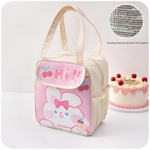 Aufbewahrungsbeutel Lunch Container Po Mädchen Cute Bear Creative Cartoon Bento Bag Wasserdicht Große Kapazität Für Kinder Student Travel