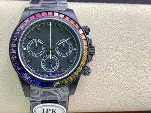 IPK Factory Watch Watch Straż 40 mm z 7750 Ruchem Pełna funkcja czasu Wysoka przepuszczalność Sapphire Glass Mirror 904L stalowa obudowa