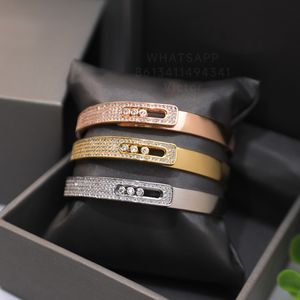 Meska Move Designer Bangle Bracelet for Woman Diamond Luxury Gold Placed 18k لا تتلاشى النسخ الرسمية الرسمية