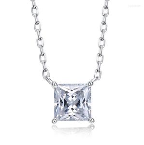 Cadeias 2023 S925 Silver One Princess Colar Chain Cadeia de diamante de alto carbono feminino