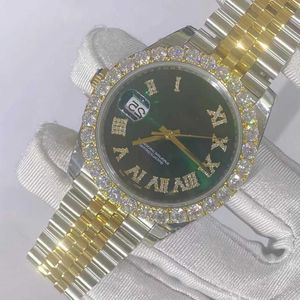 Zegarek luksusowy niestandardowy bling lodowane zegarki białe złoto platowane moiss anite Diamond Watchess 5A Wysoka jakość replikacja mechaniczna 16B8