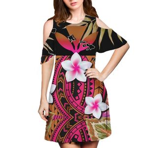 Casual Dresses Cumagical Luxury Polynesian Hawaiian Tribal Floral Design Sundress Elegant Holiday for Women 2023
