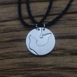 Pendant Necklaces Fashion Animal Wolf Necklace Stainless Steel Couple Wolves Valentine's Day Jewelry Gift