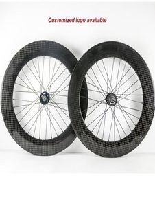 700C Clincher Carbon Fixed Gear Wheelset 88mm Djup Kolfiber Vägcykel 23mm BIDDE BICYCLE COBIL WHEELSET7231109