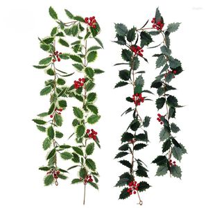 Dekorativa blommor Artificial Christmas Cane European and American Wall Hanging Home Decoration Red Berry Soft Simulation