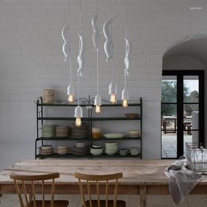 Hängslampor nordiska harts ekorre ledtroliga ljuskronor för barns sovrum kök loft dekoration restaurang bar modern hängande djur